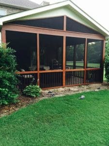 large screened in back porch